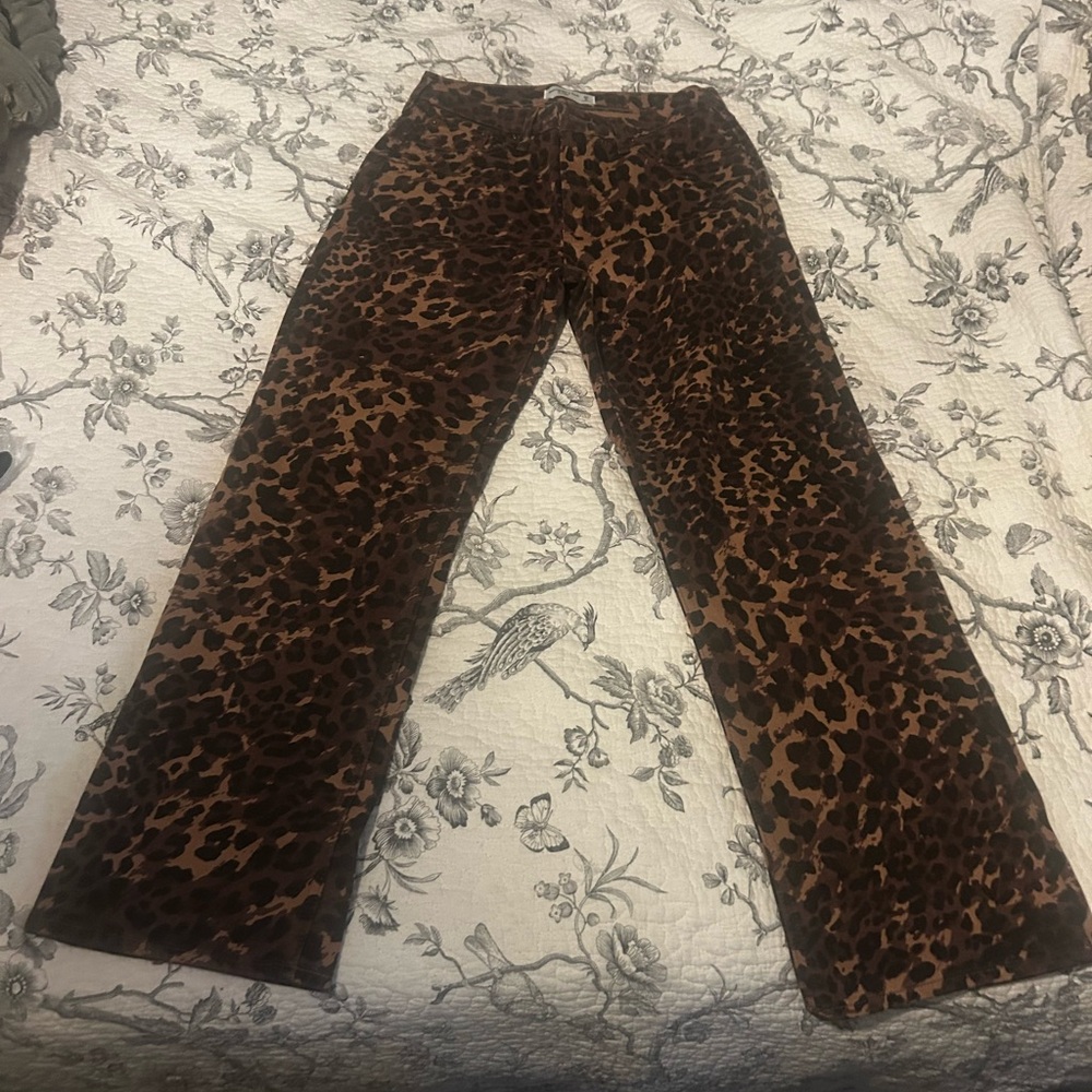 Abercrombie & Fitch Leopard Print Flare Jeans